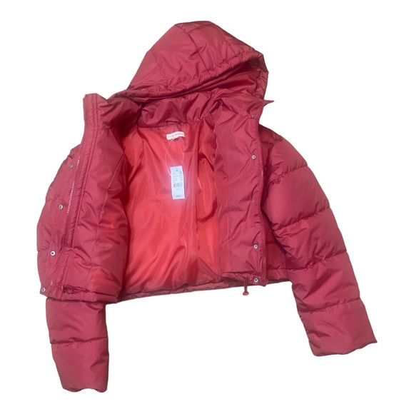 New with Tags-PacSun Red Cropped Puffer Jacket - Picture 5 of 8